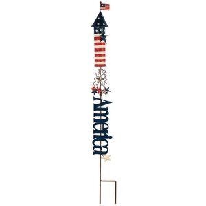 Metal Patriotic Rocket Stake by Fox River Creations - NIB